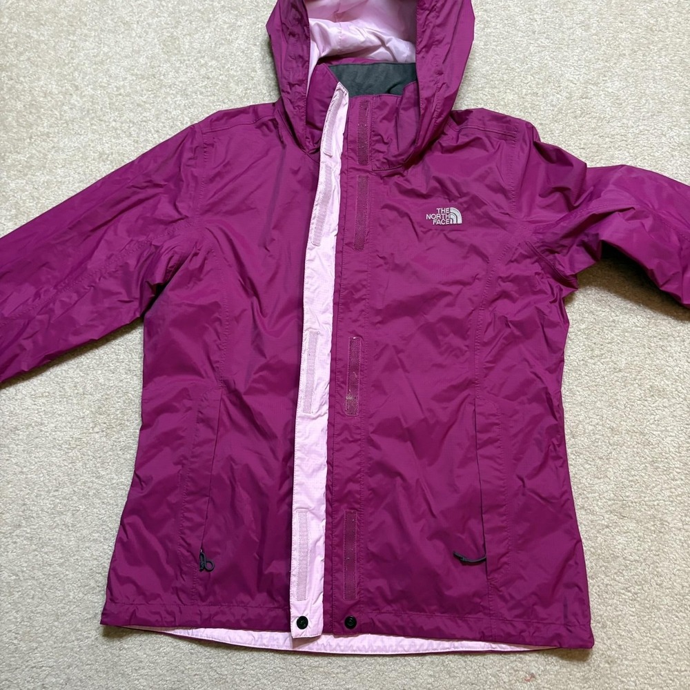 The North Face Jacket Womens Large Purple HyVent Hooded Waterproof Rain Shell - Picture 11 of 16